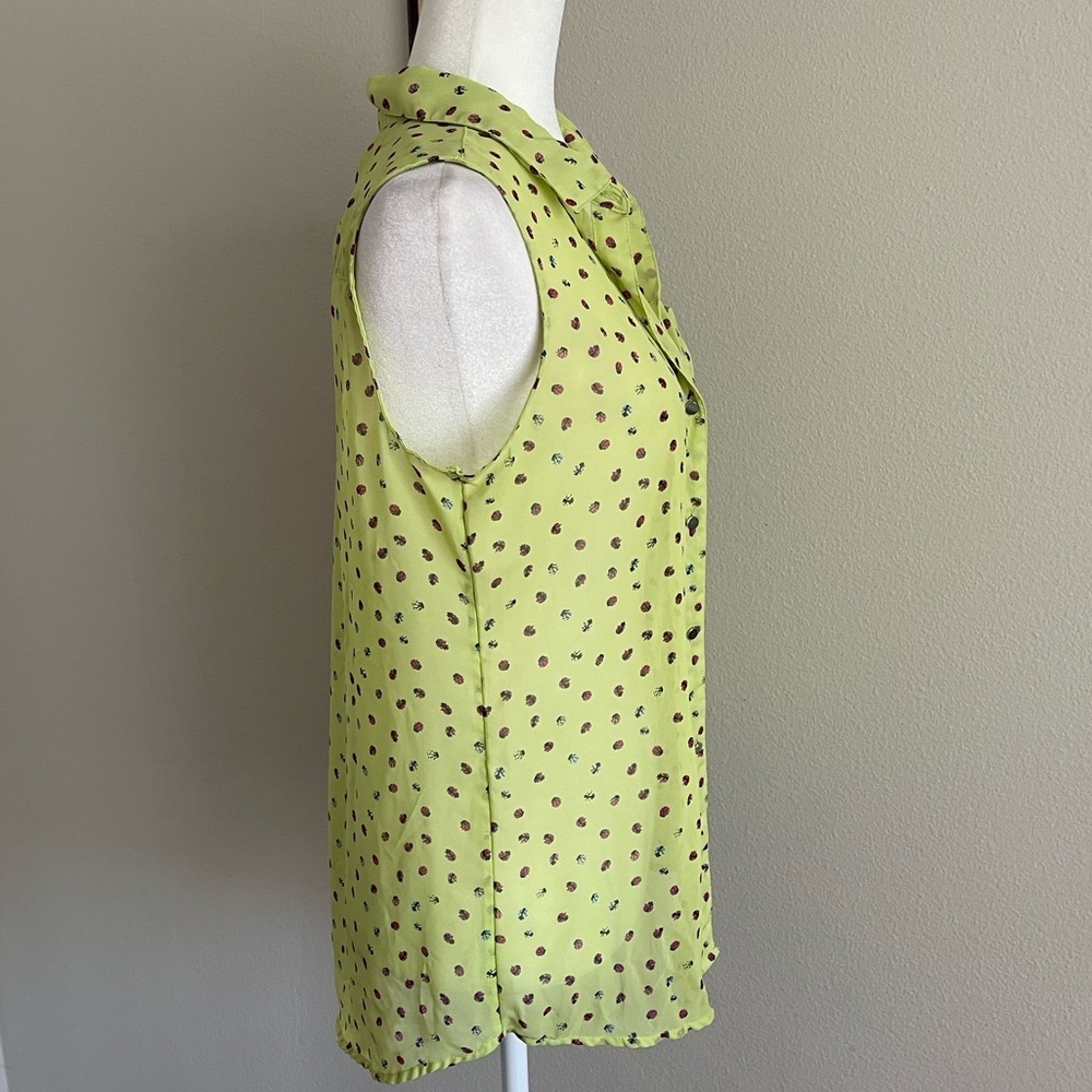 Liz Claiborne Ladybug Sleeveless Blouse Size M - Picture 3 of 5